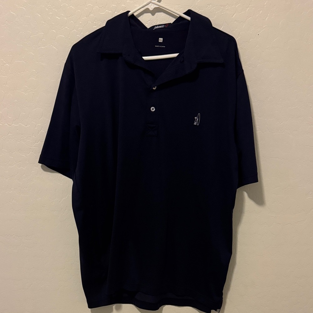 Johnny O Navy Short-Sleeve Polo with Subtle Logo